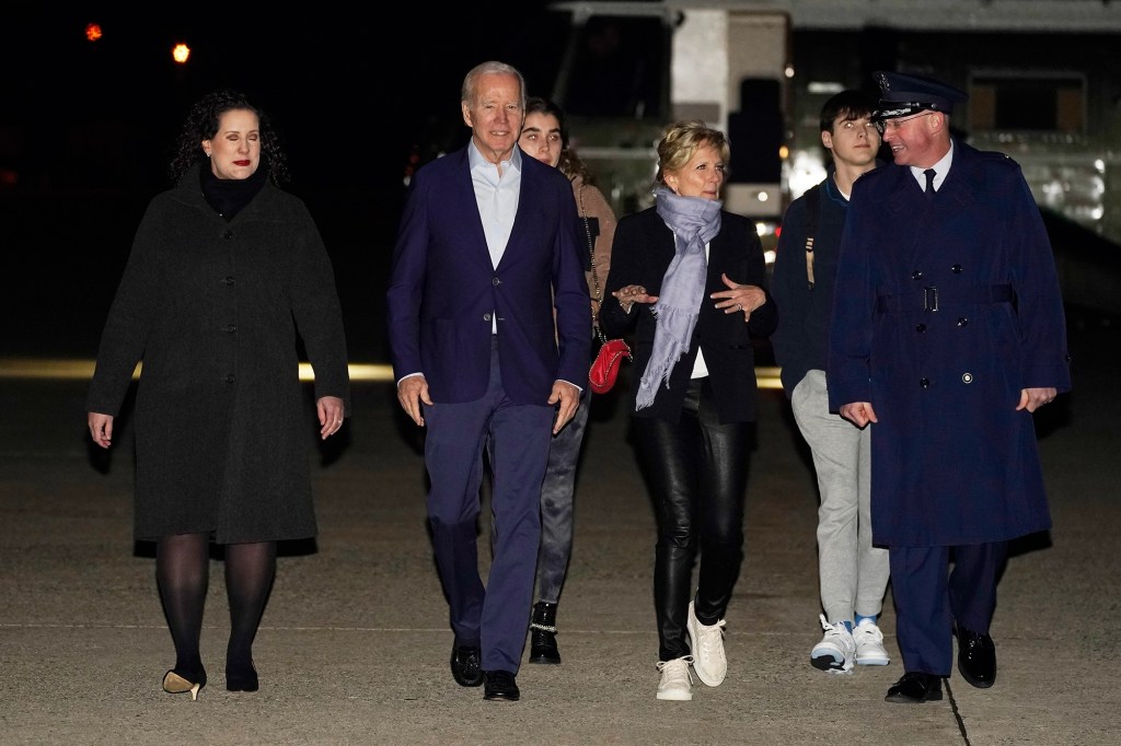 The Bidens arrive on St Croix, USVI. Image: Associated Press